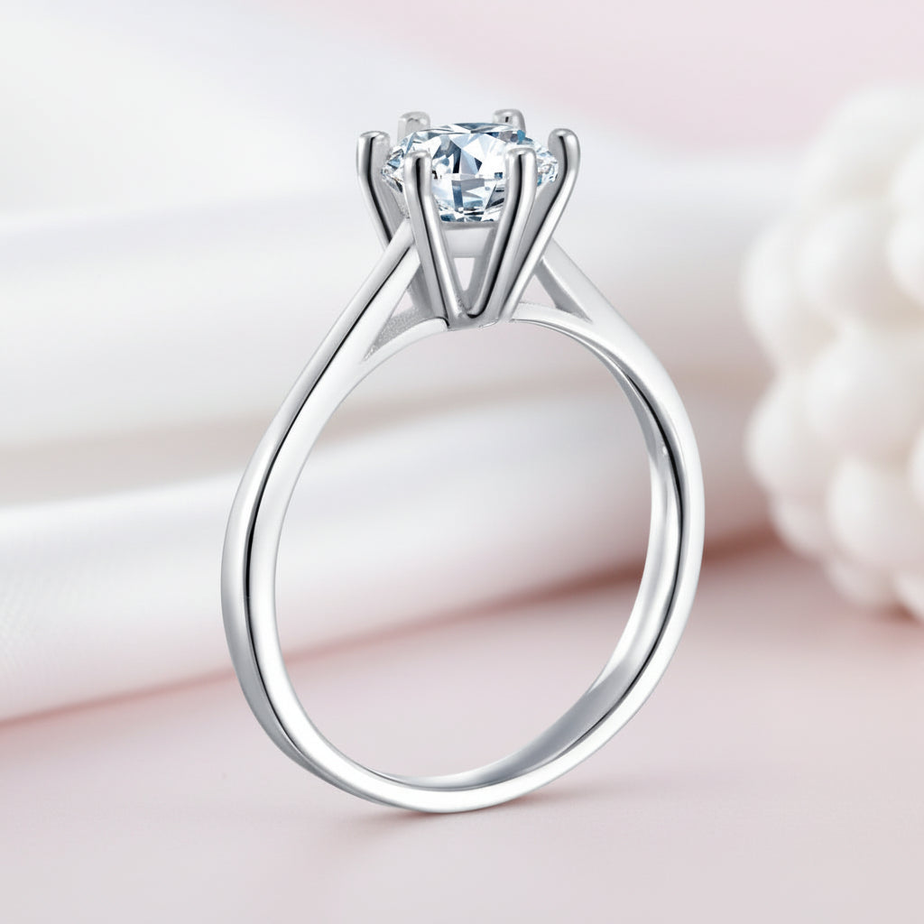 Classic 1.0 Ct Round Diamond Option Engagement Ring-Black Diamonds New York