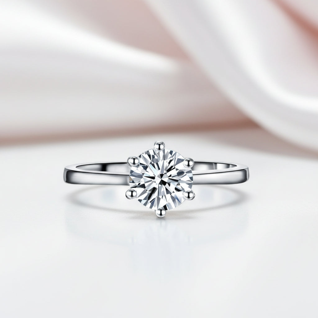 Classic 1.0 Ct Round Diamond Option Engagement Ring-Black Diamonds New York