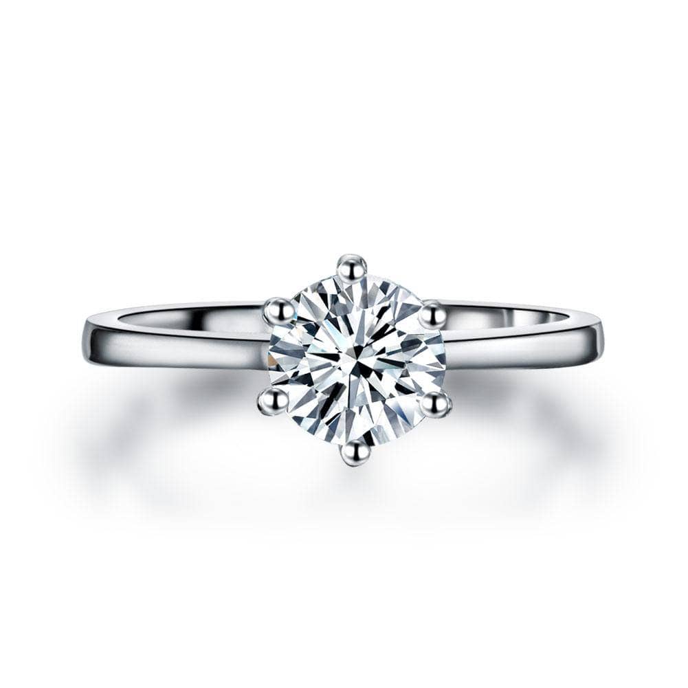 Created Diamond 1 Carat Engagement Ring Classic 6 Claws