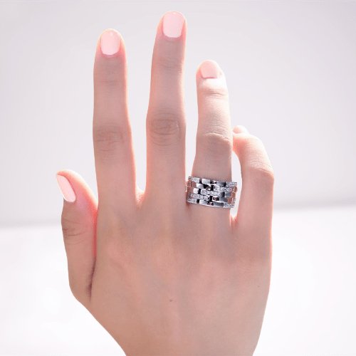 Created Diamond 1 cm Band Wedding Anniversary Ring-Black Diamonds New York