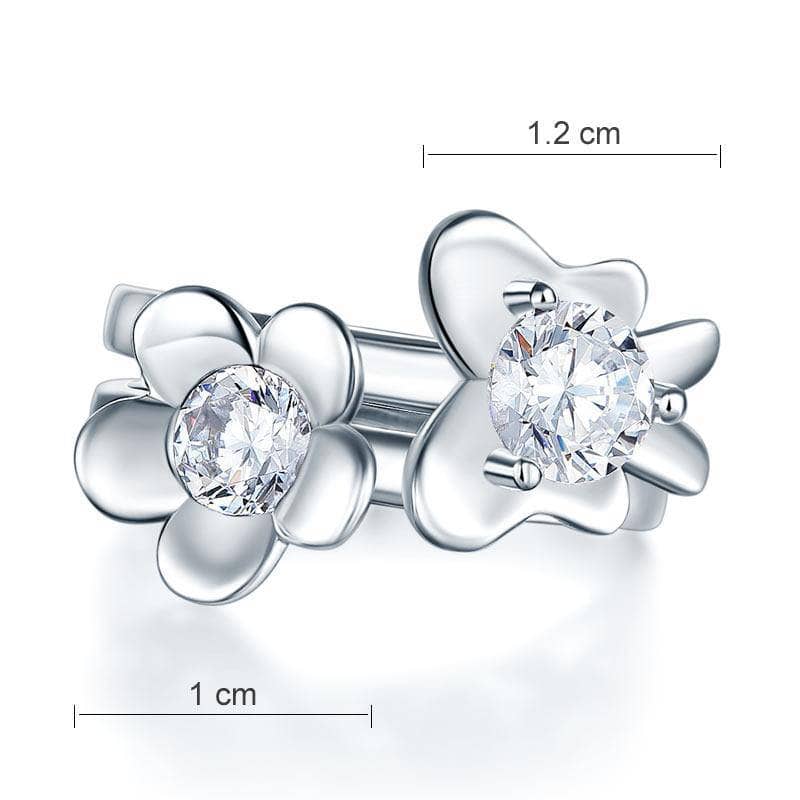 Created Diamond 2-Pcs Butterfly Flower Ring Set