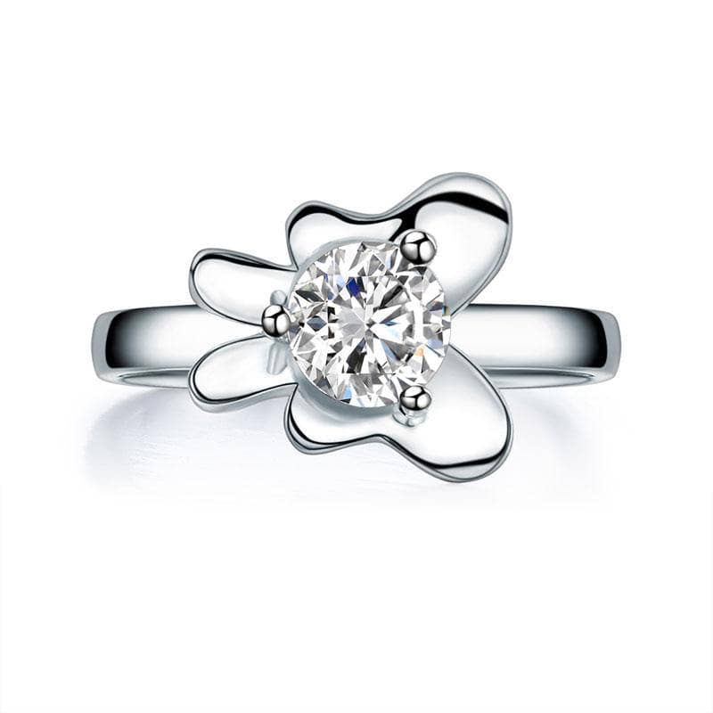Created Diamond 2-Pcs Butterfly Flower Ring Set-Black Diamonds New York