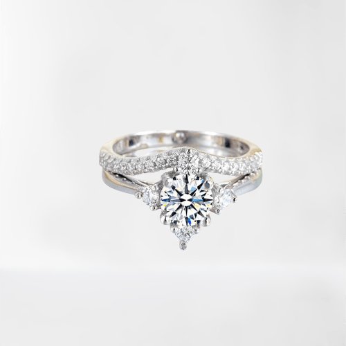 Created Diamond 2-Pcs Engagement Ring Set 1Ct - Black Diamonds New York