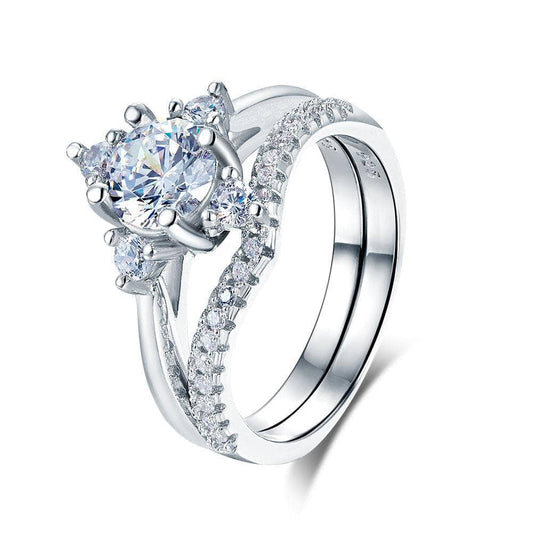 Created Diamond 2-Pcs Engagement Ring Set 1Ct-Black Diamonds New York