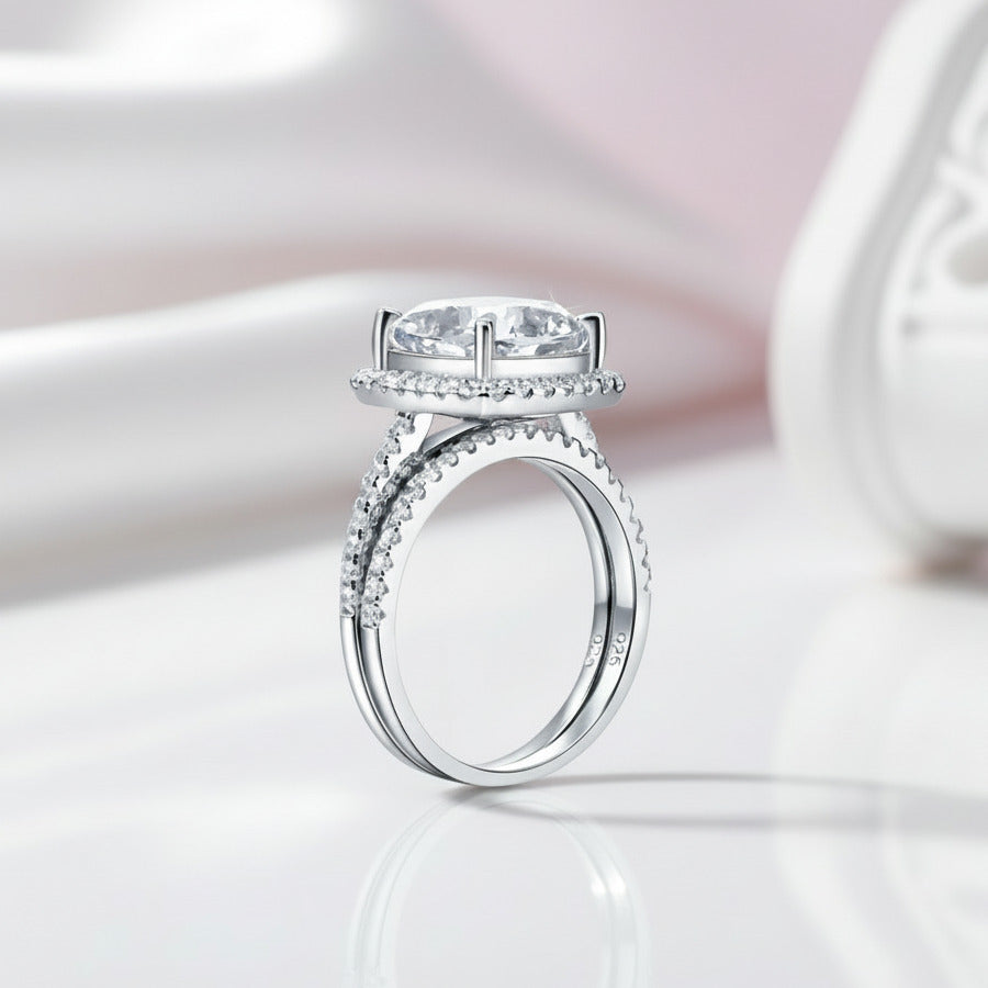5.0 Ct Cushion Cut Diamond Option 2 Pcs Wedding Engagement Ring Set-Black Diamonds New York