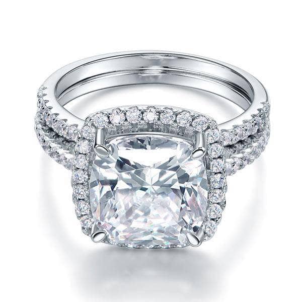 Created Diamond 2 Pcs Wedding Engagement Ring Set 5 Ct