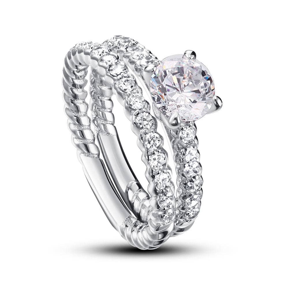 Created Diamond 2-Pcs Wedding Engagement Ring Set