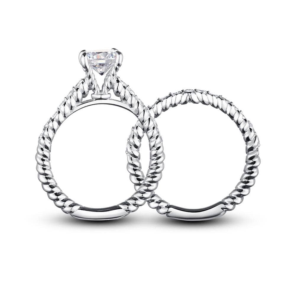 Created Diamond 2-Pcs Wedding Engagement Ring Set-Black Diamonds New York