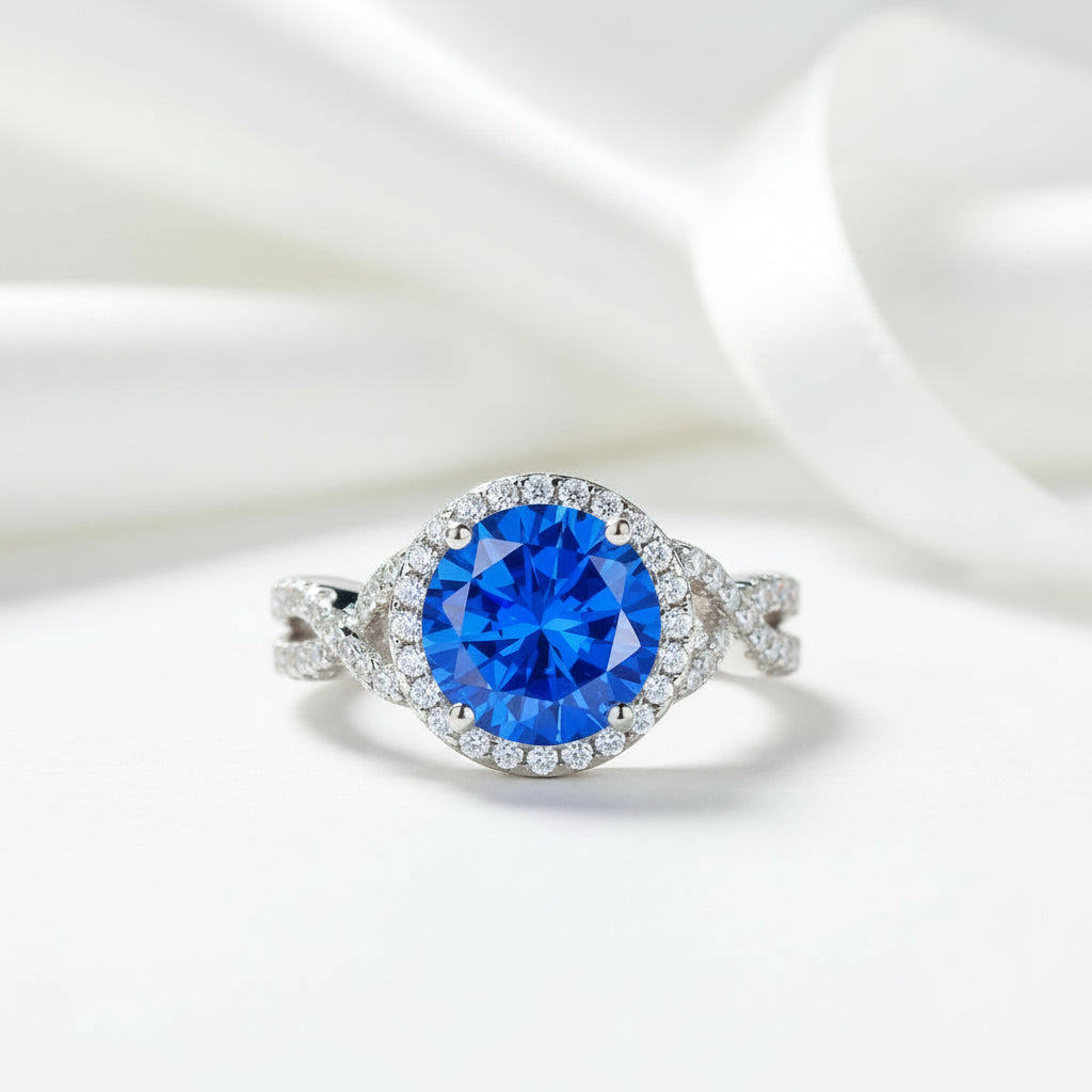 3.0 Ct Blue Diamond Engagement Ring-Black Diamonds New York