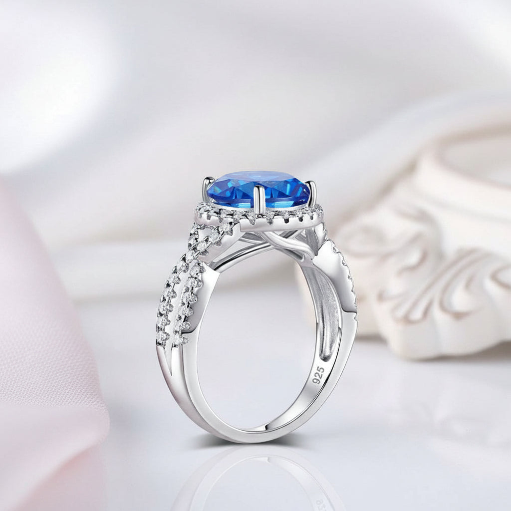 3.0 Ct Blue Diamond Engagement Ring-Black Diamonds New York