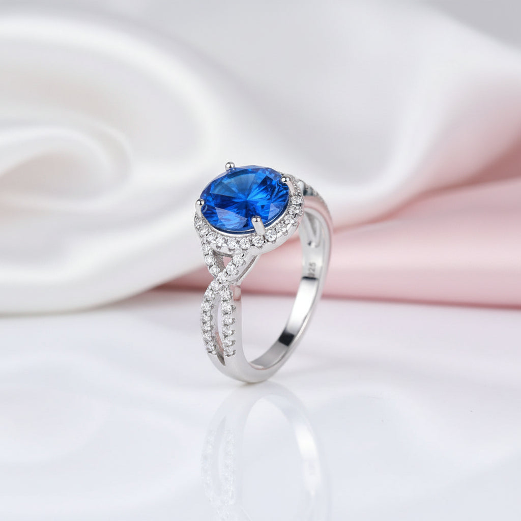 3.0 Ct Blue Diamond Option Engagement Ring-Black Diamonds New York
