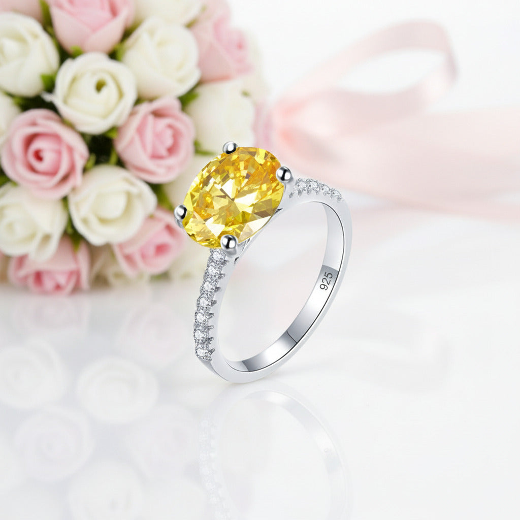 4.0 Ct Oval Cut Diamond Option Anniversary Ring-Black Diamonds New York