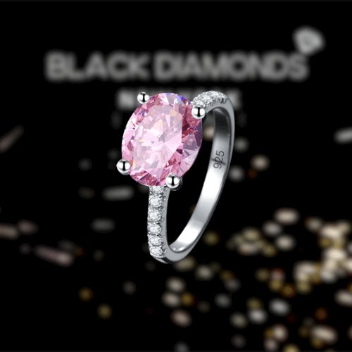 Created Diamond 4 Carat Anniversary Ring Oval Cut-Black Diamonds New York