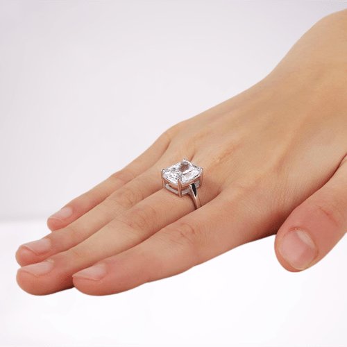 Created Diamond 6 Carat Wedding Anniversary Solitaire Ring - Black Diamonds New York