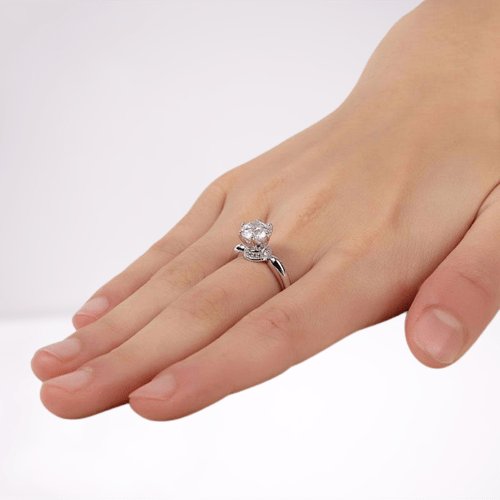 Created Diamond 6 Claws Crown Anniversary Ring 1.25 Ct - Black Diamonds New York