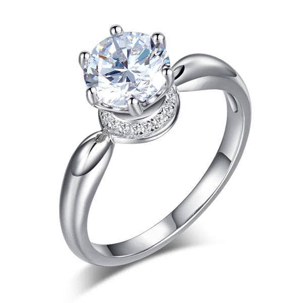 Created Diamond 6 Claws Crown Anniversary Ring 1.25 Ct-Black Diamonds New York
