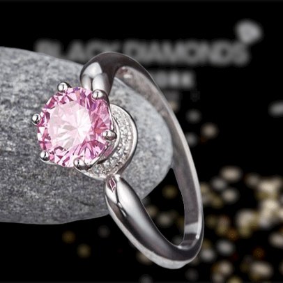 Created Diamond 6 Claws Crown Anniversary Ring 1.25 Ct Fancy Pink - Black Diamonds New York