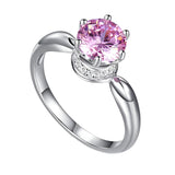 1.25 Ct Pink Round Diamond Option 6 Claws Crown Anniversary Ring