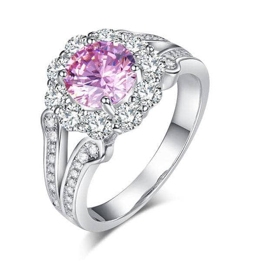 Created Diamond Art Deco Vintage style Engagement Ring 1.25 Ct Fancy Pink