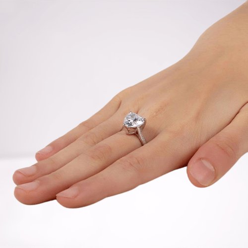 Created Diamond Bridal Engagement Ring 3.5 Carat Heart-Black Diamonds New York