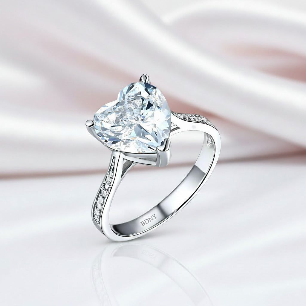 3.5 C.t Heart-Cut Diamond Option Bridal Engagement Ring-Black Diamonds New York