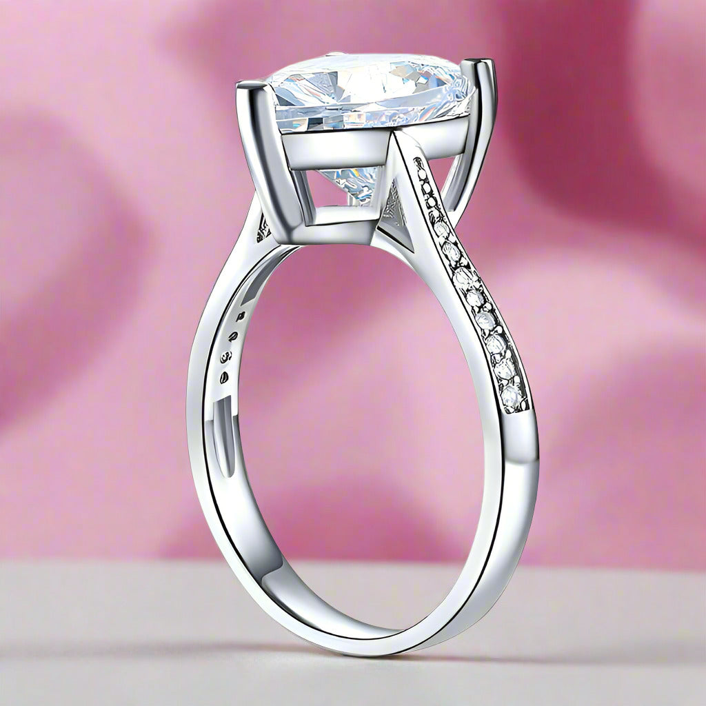 3.5 C.t Heart-Cut Diamond Bridal Engagement Ring-Black Diamonds New York