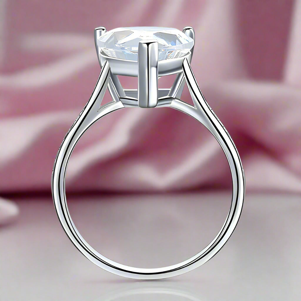 3.5 C.t Heart-Cut Diamond Bridal Engagement Ring-Black Diamonds New York