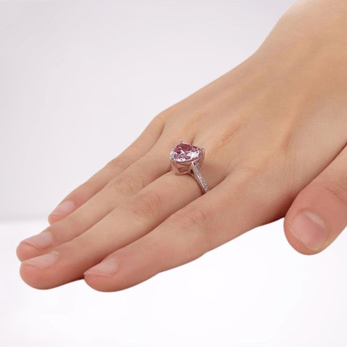 Created Diamond Bridal Engagement Ring 3.5 Carat Heart Pink - Black Diamonds New York