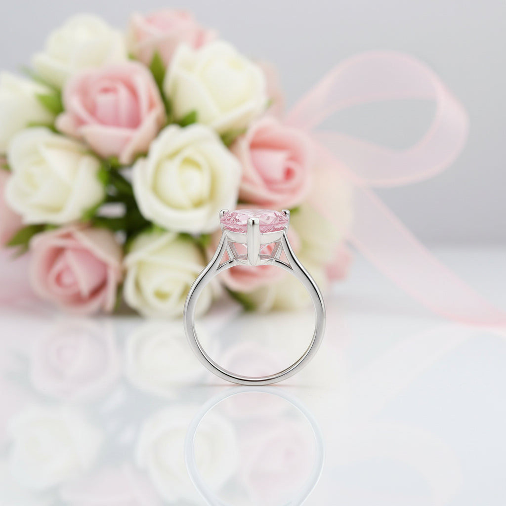 3.5 Carat Heart-shaped Pink Diamond Option Bridal Engagement Ring-Black Diamonds New York