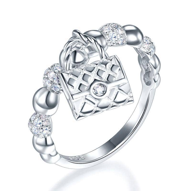 Created Diamond Dangle Purse Ring