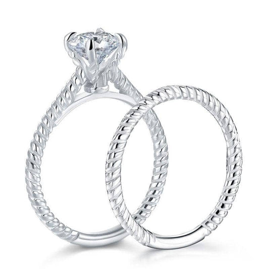 Created Diamond Engagement 2-PC Twist Solitaire Ring Set-Black Diamonds New York