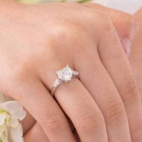 Created Diamond Engagement Ring Heart Stone 2 Carat-Black Diamonds New York