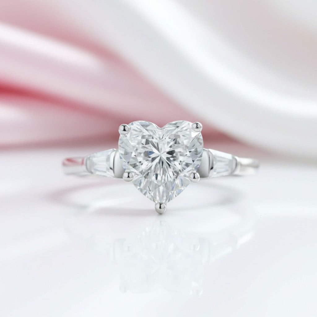 2.0Ct Heart-Shaped Diamond Option Engagement Ring-Black Diamonds New York
