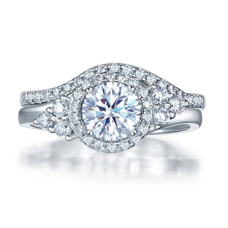 Created Diamond Engagement Ring Set Art Deco 1 Ct-Black Diamonds New York