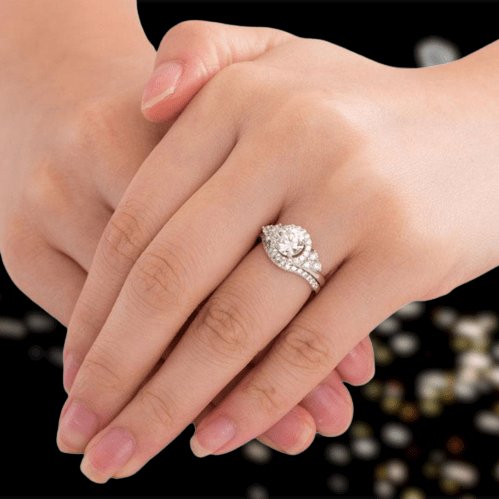 Created Diamond Engagement Ring Set Art Deco 1 Ct - Black Diamonds New York