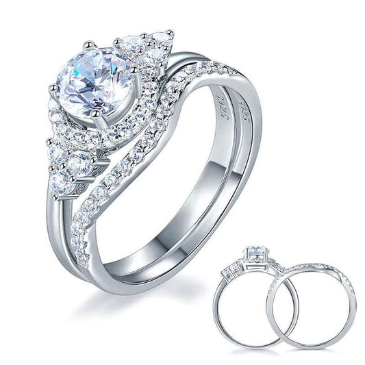 Created Diamond Engagement Ring Set Art Deco 1 Ct