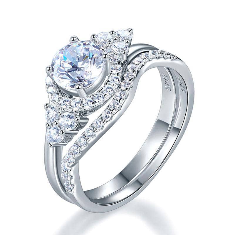 Created Diamond Engagement Ring Set Art Deco 1 Ct-Black Diamonds New York