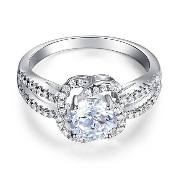 Created Diamond Floral Engagement Ring 1 Ct-Black Diamonds New York