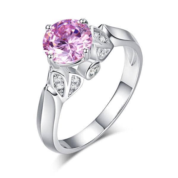 Created Diamond Flower Engagement Ring 1.25 Ct Fancy Pink