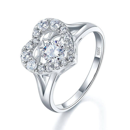 Created Diamond Heart Stone Engagement Ring-Black Diamonds New York