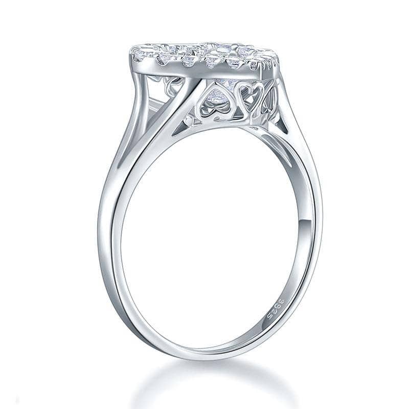 Created Diamond Heart Stone Engagement Ring