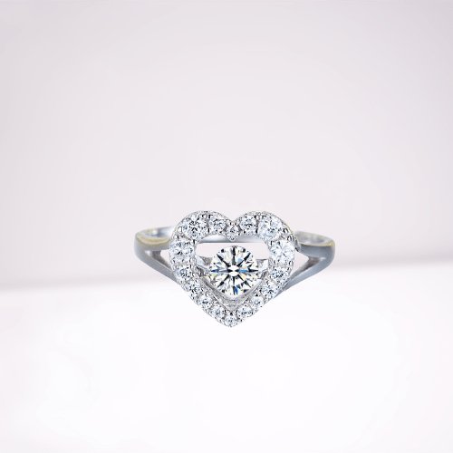 Created Diamond Heart Stone Engagement Ring - Black Diamonds New York