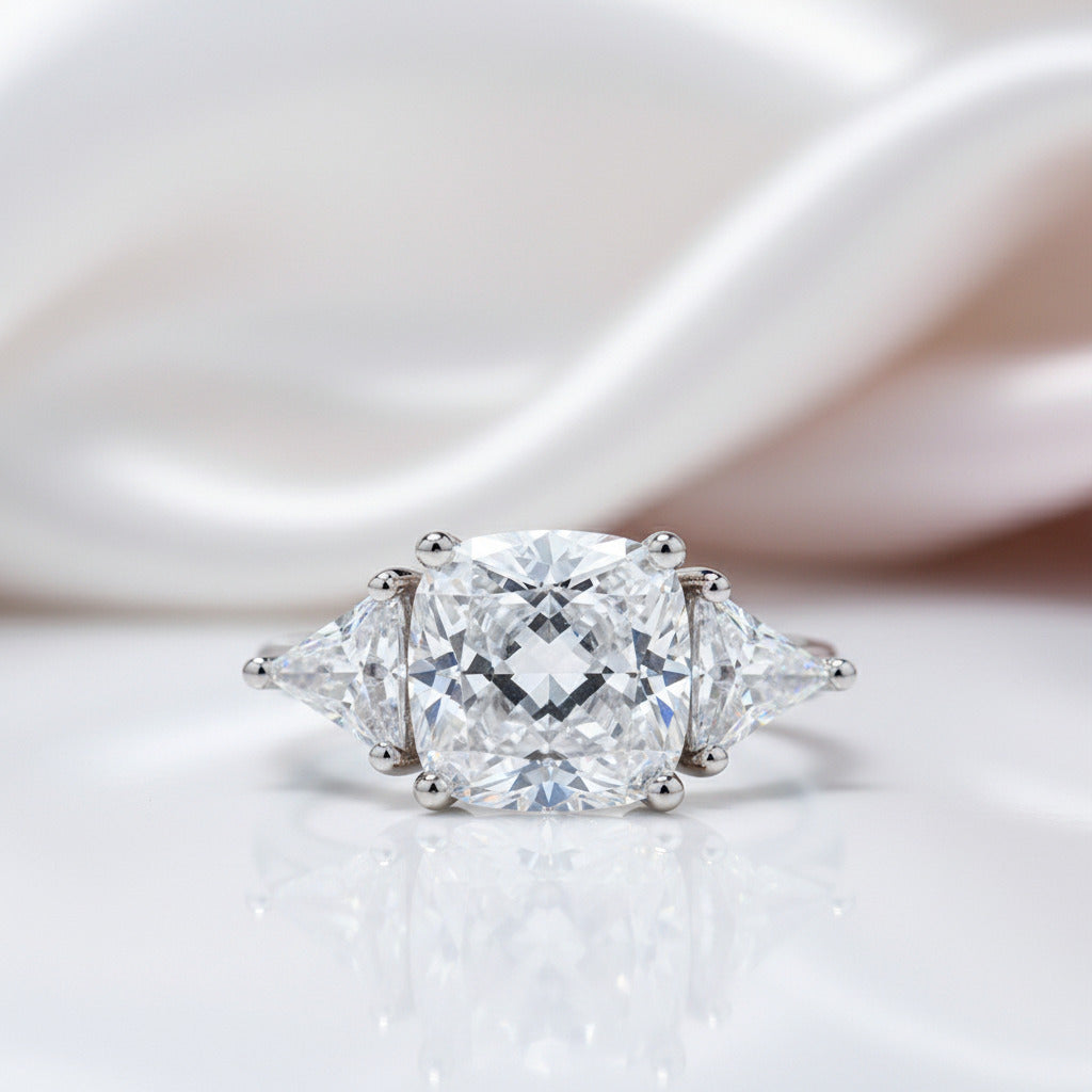 4.0 Ct Diamond Option Luxury Cushion-Cut Ring-Black Diamonds New York