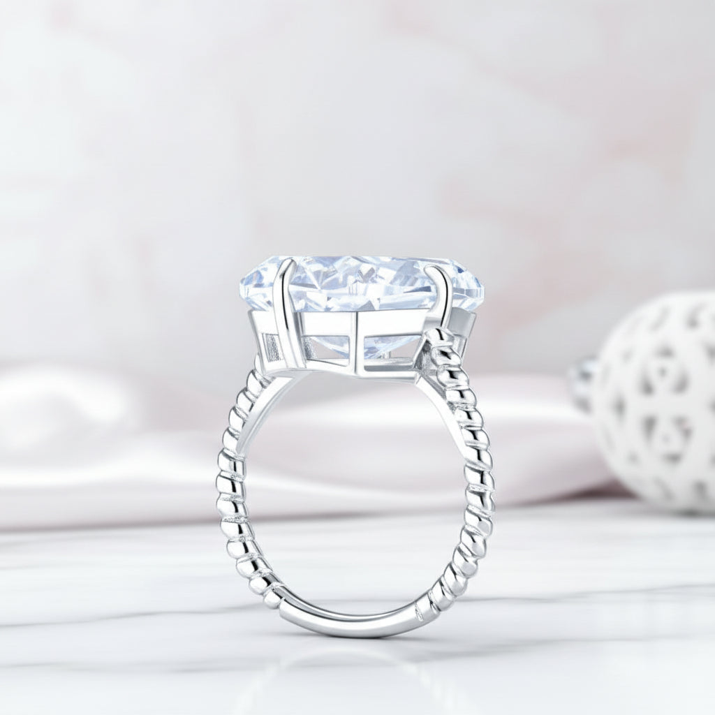 8.5 Ct Elongated Cushion Cut Diamond Option Solitaire Engagement Ring-Black Diamonds New York