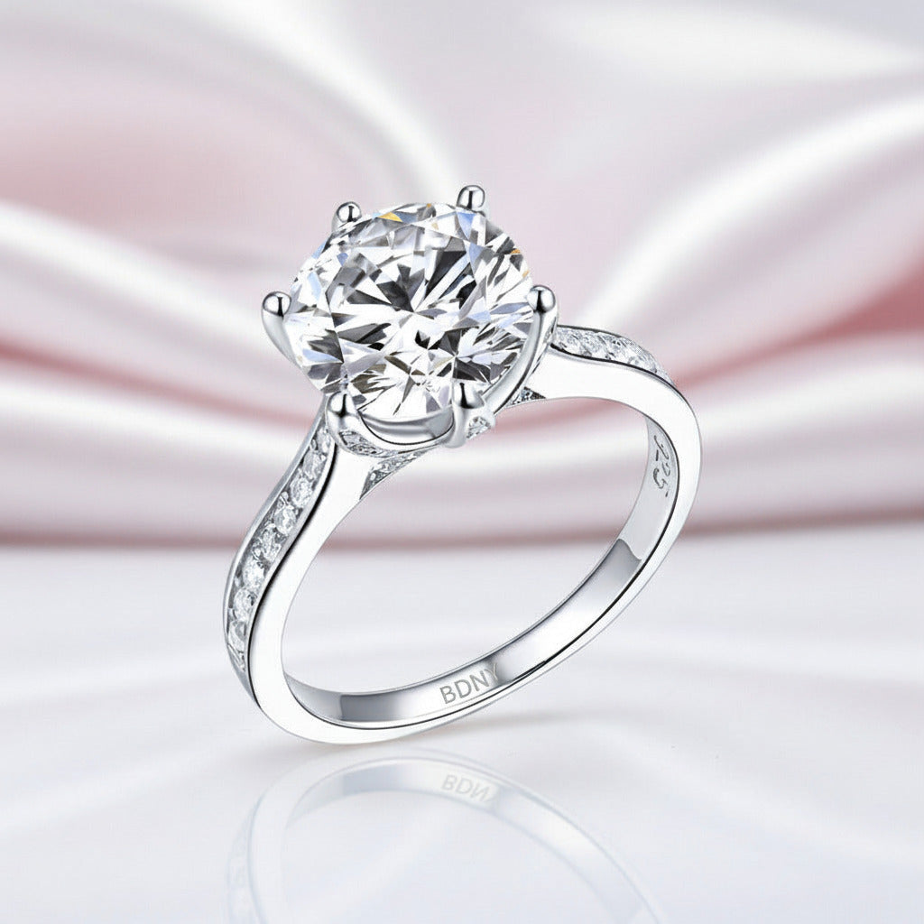 Luxury 3.0Ct Round Diamond Option Wedding Engagement Ring-Black Diamonds New York