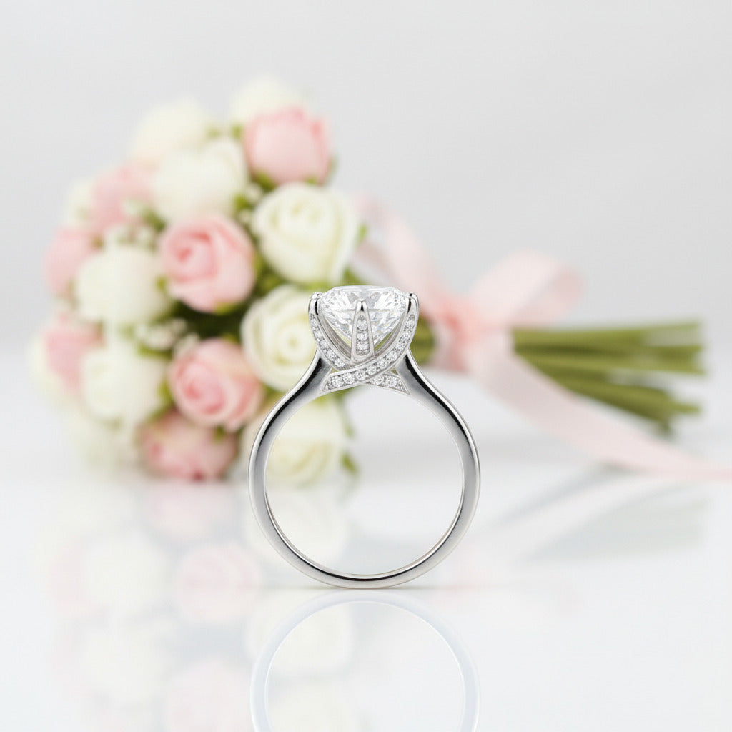 Luxury 3.0Ct Round Diamond Option Wedding Engagement Ring-Black Diamonds New York