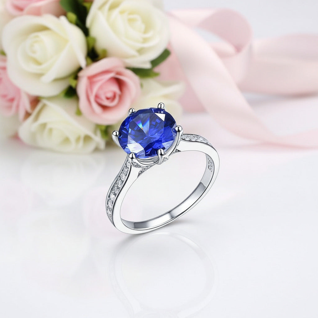 Luxury 3.0Ct Round Diamond Option Wedding Engagement Ring-Black Diamonds New York
