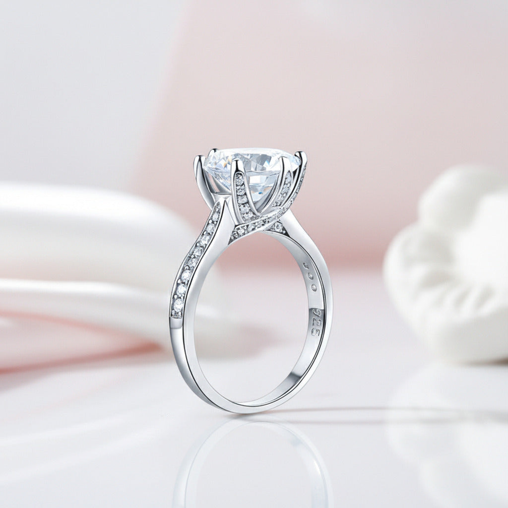 Luxury 3.0Ct Round Diamond Option Wedding Engagement Ring-Black Diamonds New York