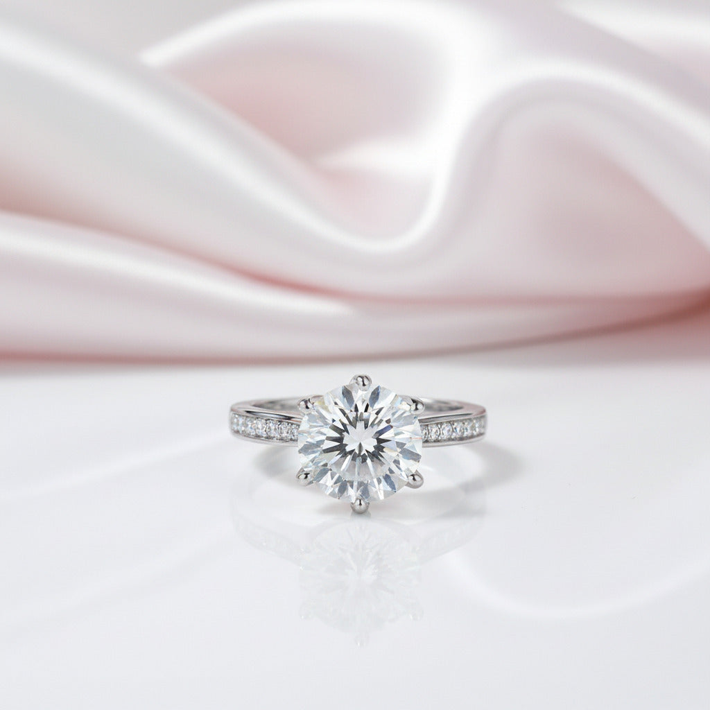 Luxury 3.0Ct Round Diamond Option Wedding Engagement Ring-Black Diamonds New York