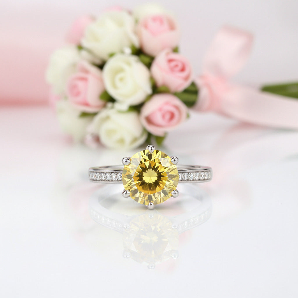 Luxury 3.0Ct Round Diamond Option Wedding Engagement Ring-Black Diamonds New York